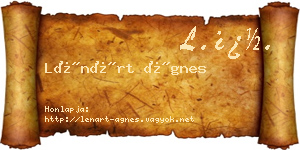 Lénárt Ágnes névjegykártya